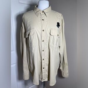CABELAS’S Men’s 100% Cotton Button down shirt with Black Lab Motif Size XL